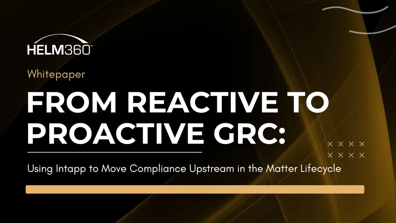 Intapp to Move Compliance Upstream in the Matter Lifecycle